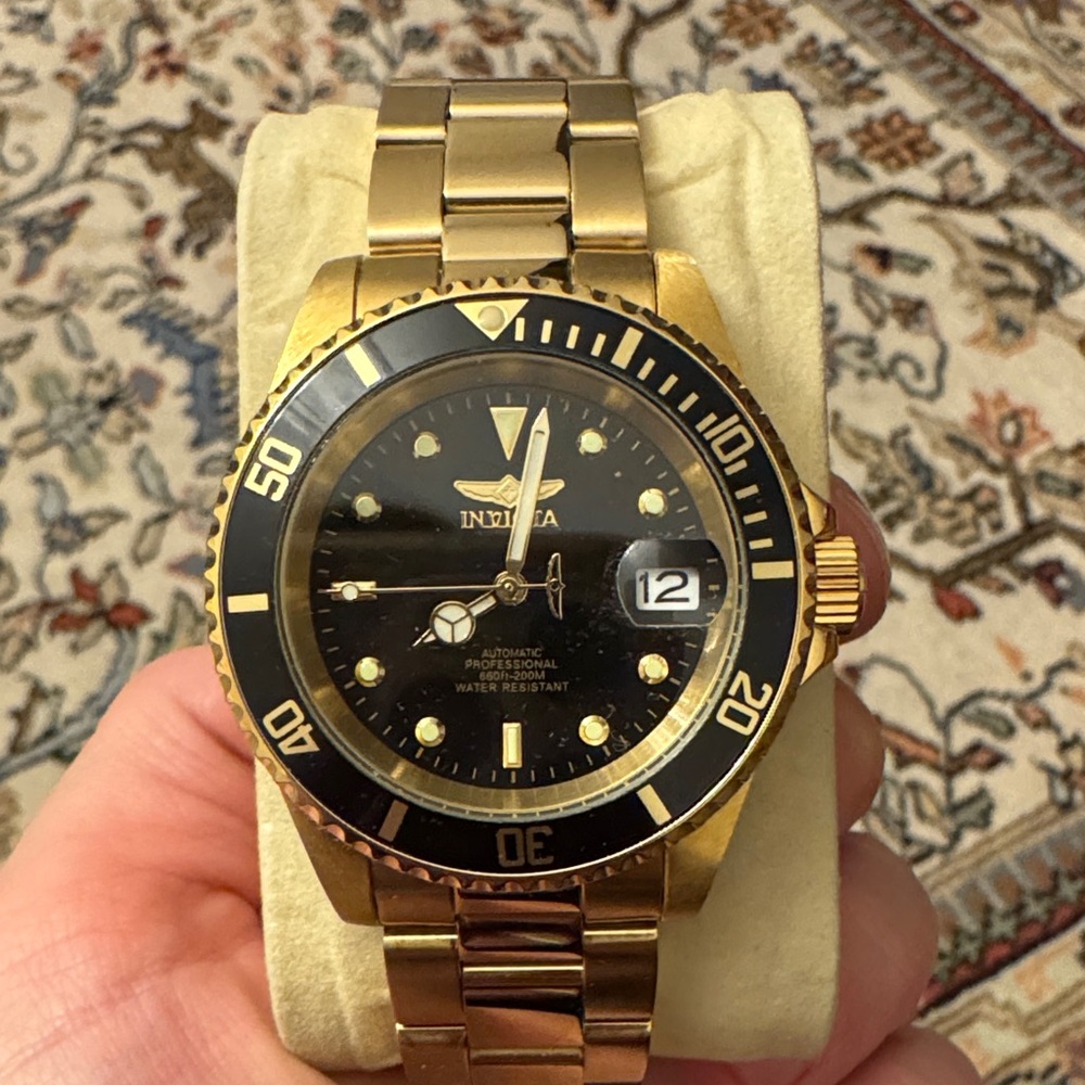 Invicta Gold and Black Dive Watch